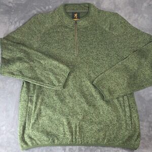 Browning Fleece Pullover 1/4 Zip 2XL Green Specks